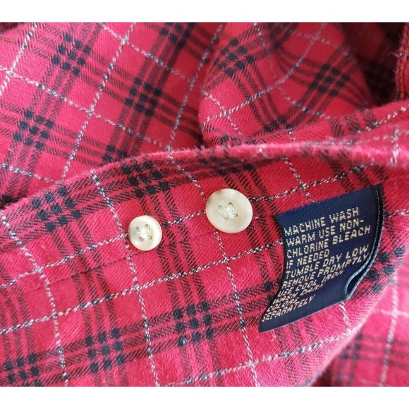 Men's Enro English Twill Red Plaid Shirt Med long sleeve Hong Kong - Picture 5 of 7